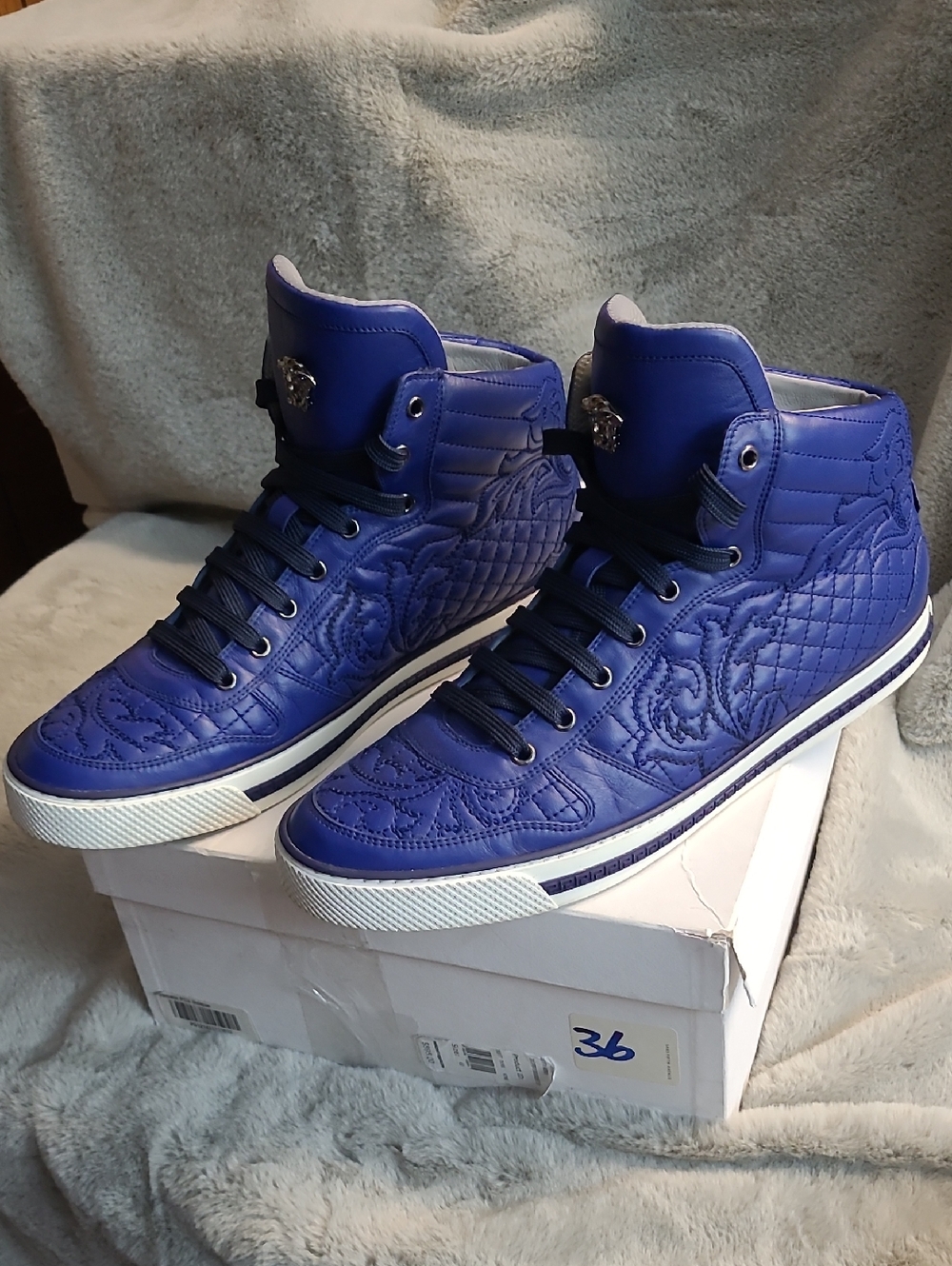 Versace Italian Leather Sneakers Mens U.S. 12 / 45 - Picture 8 of 11